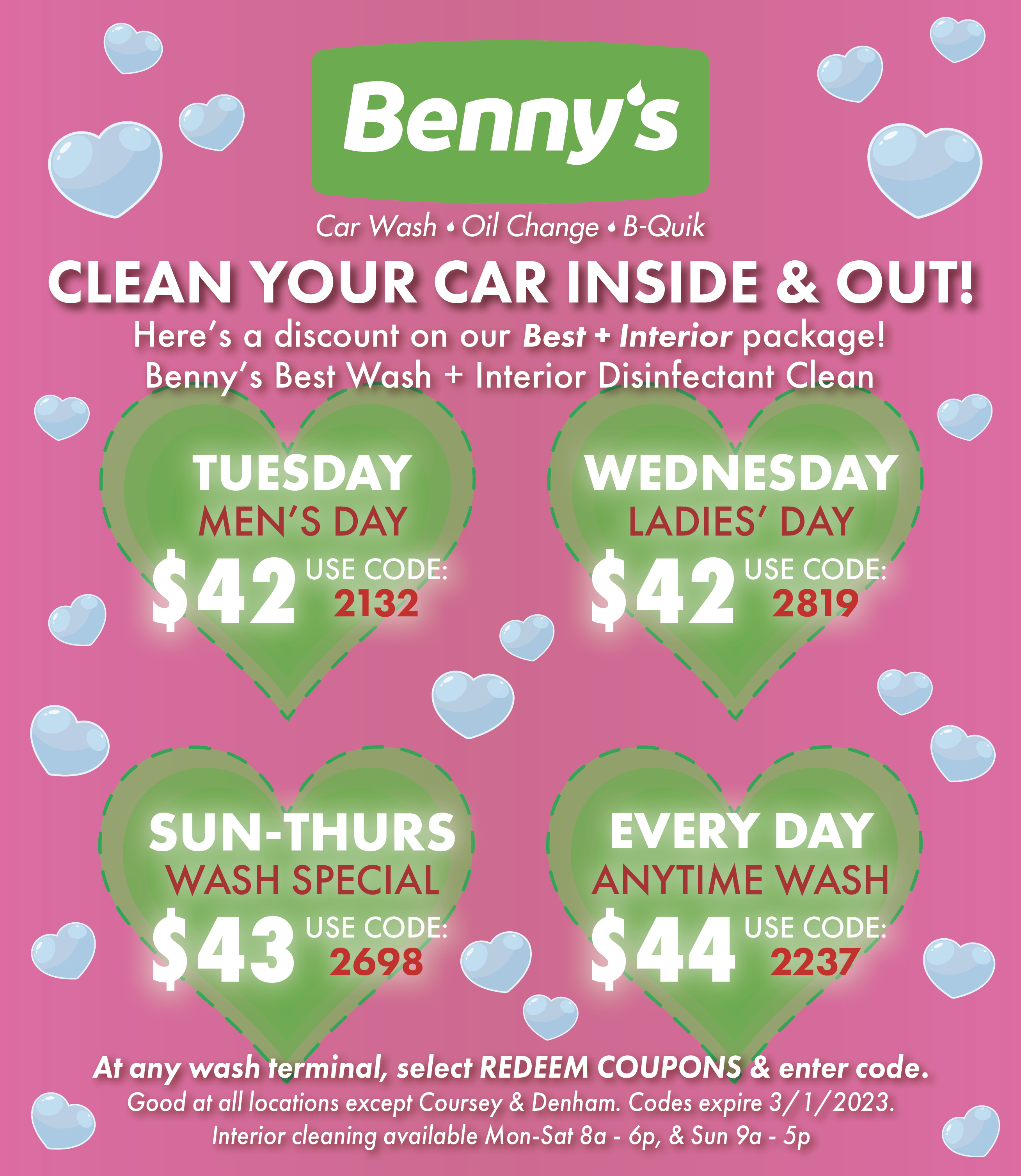 Coupons Benny's Car Wash